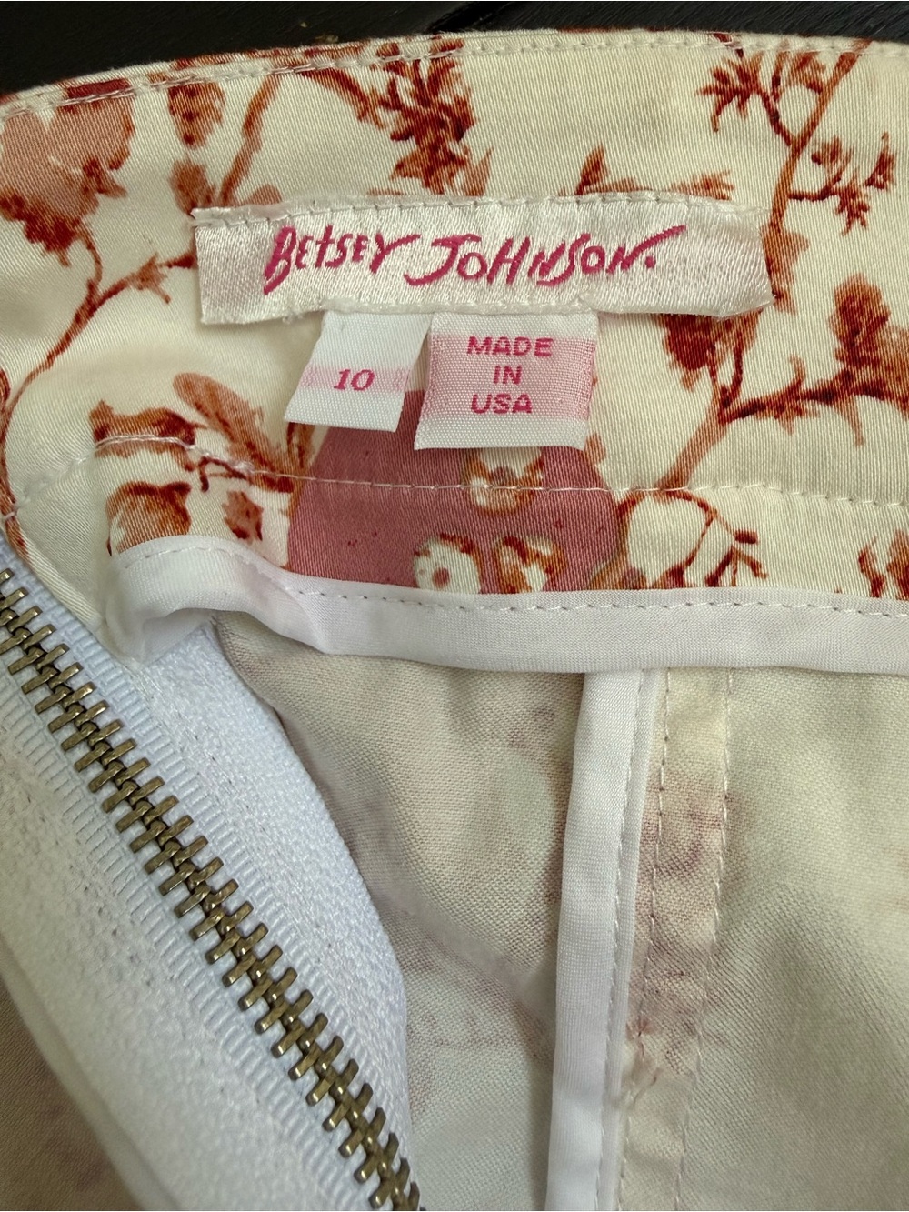 Betsey Johnson Cream and Rose Pink Floral Skull Strapless Party Dress - Picture 3 of 7